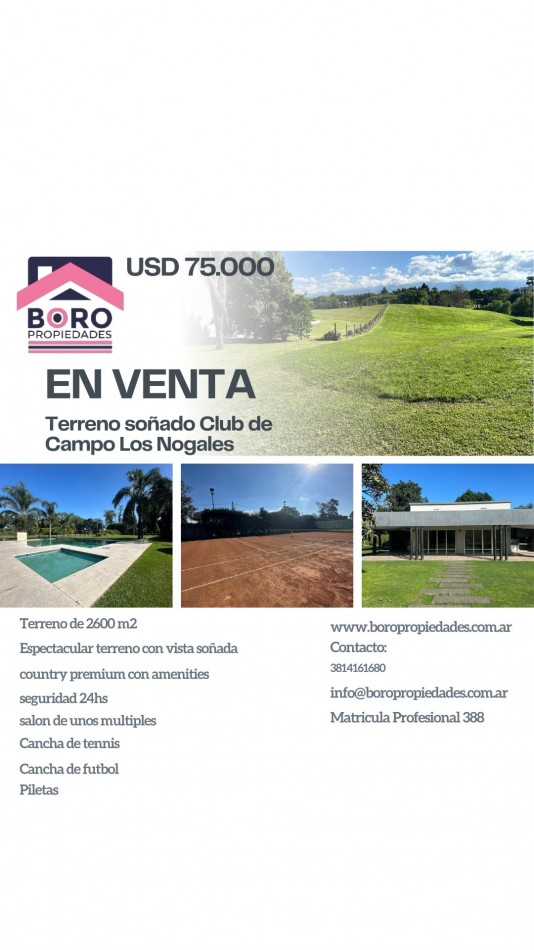 en Venta terreno privilegiado en Club de Campo Los Nogales